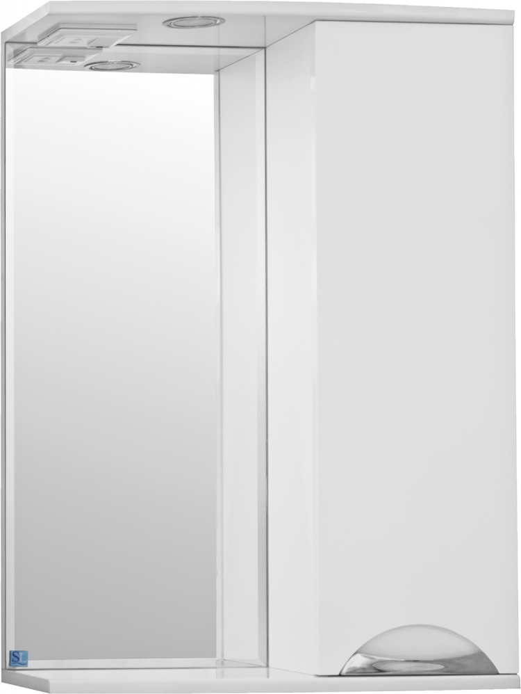Зеркальный шкаф Style Line Жасмин 60/С с подсветкой, белый