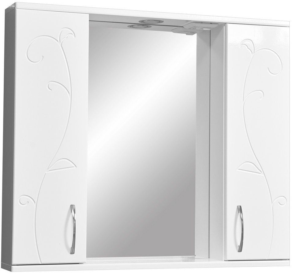 Зеркальный шкаф Stella Polar Фантазия 80/С с подсветкой, белый