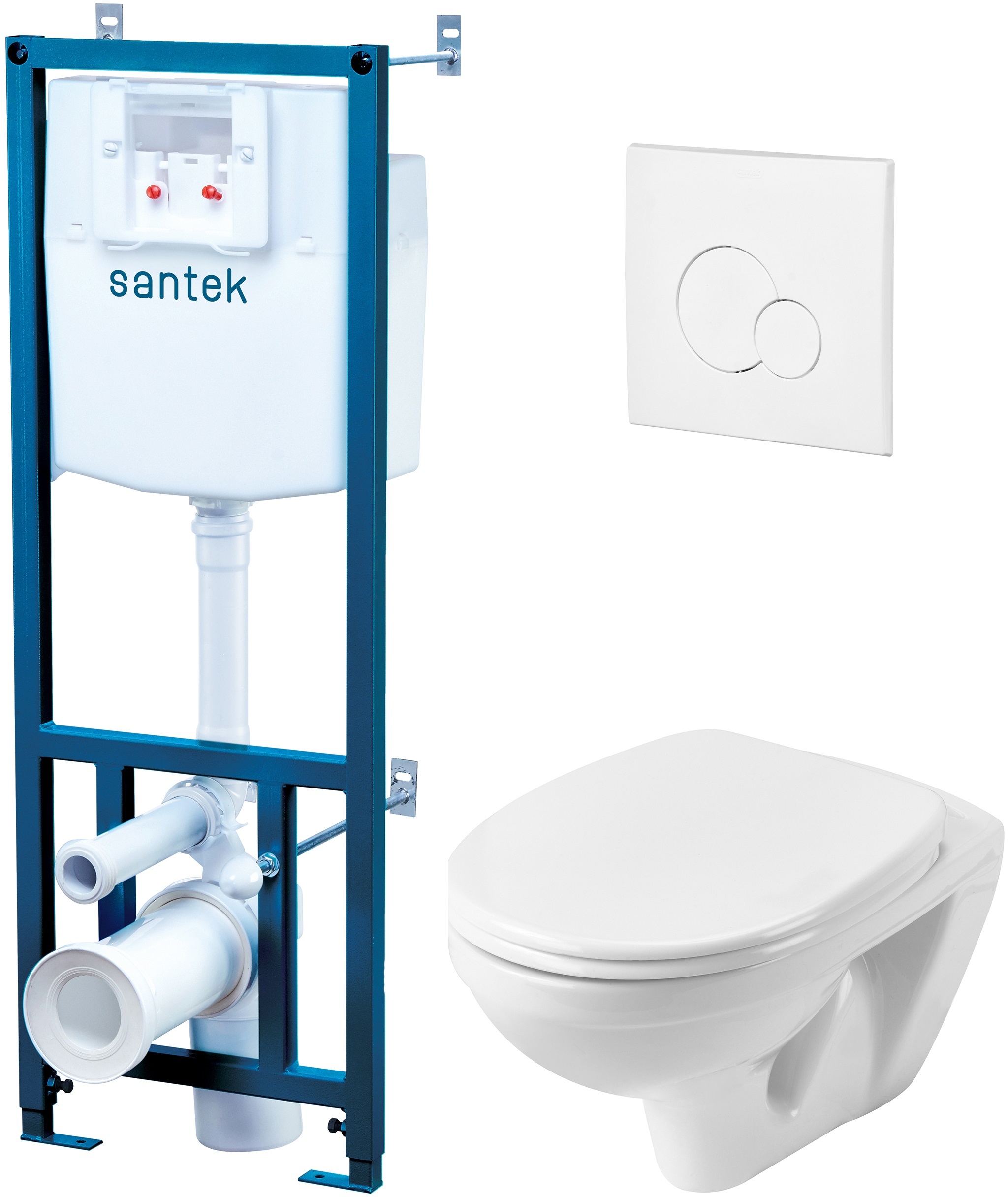 Комплект Santek Бореаль 1WH302464 инсталляция + подвесной унитаз с сиденьем микролифт + кнопка смыва (белая)