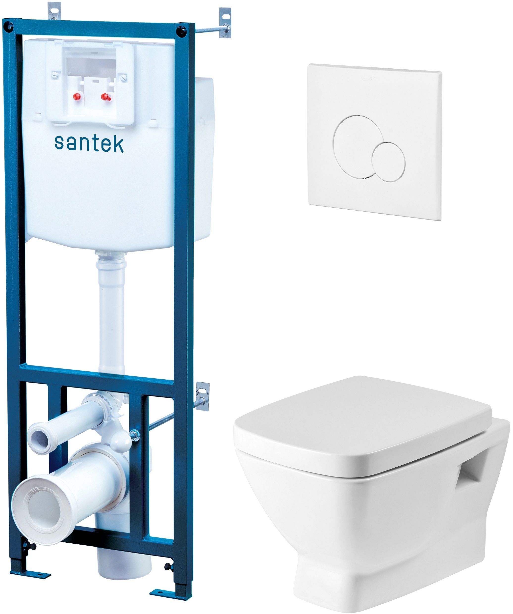 Комплект Santek Нео 1WH302463 инсталляция + подвесной унитаз с сиденьем микролифт + кнопка смыва (белая)