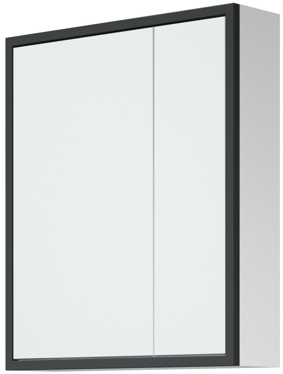 Зеркальный шкаф Corozo Айрон 70, черный/белый