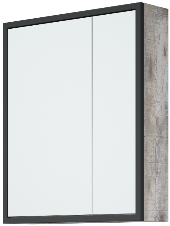 Зеркальный шкаф Corozo Айрон 60, черный/антик