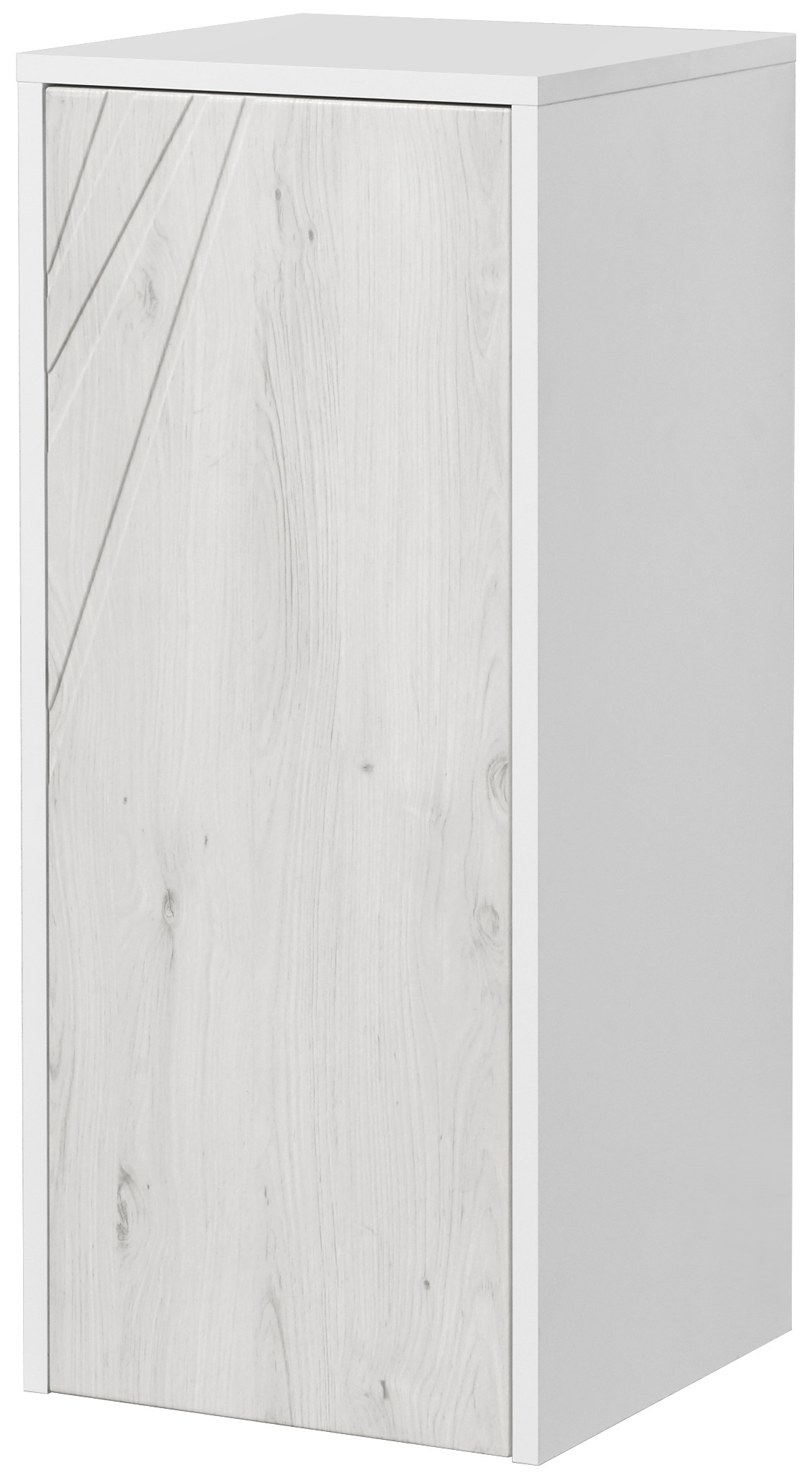 Шкаф Акватон Сакура с бельевой корзиной, ольха наварра/белый глянец