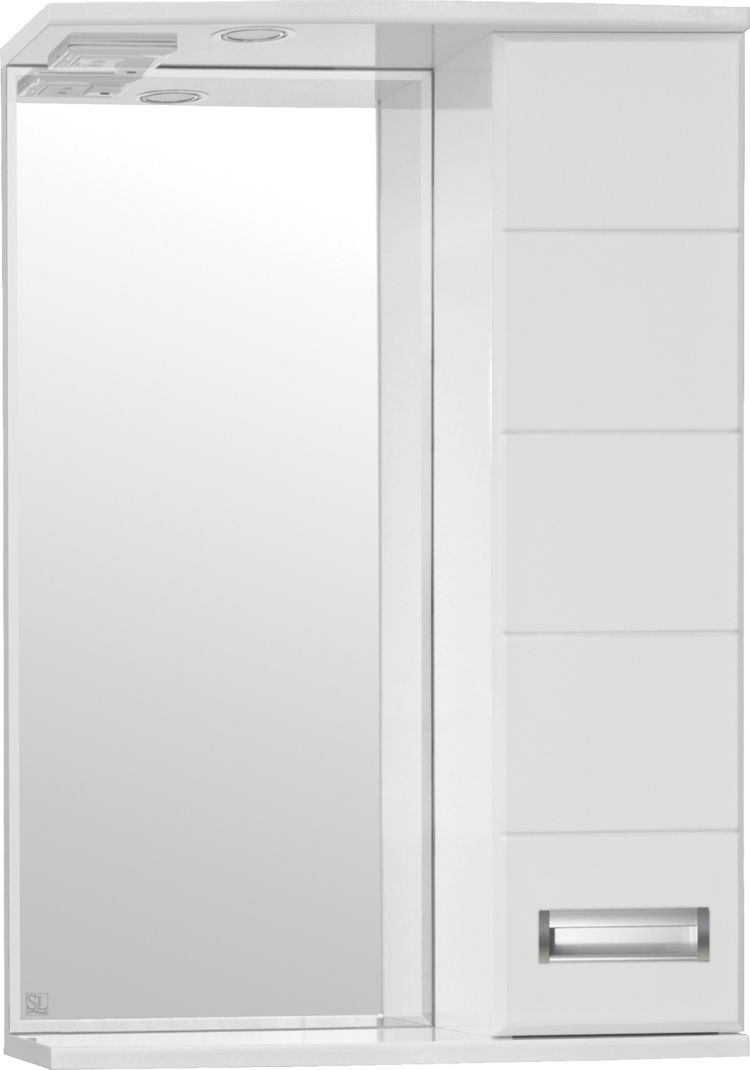 Зеркальный шкаф Style Line Ирис 55/С с подсветкой, белый