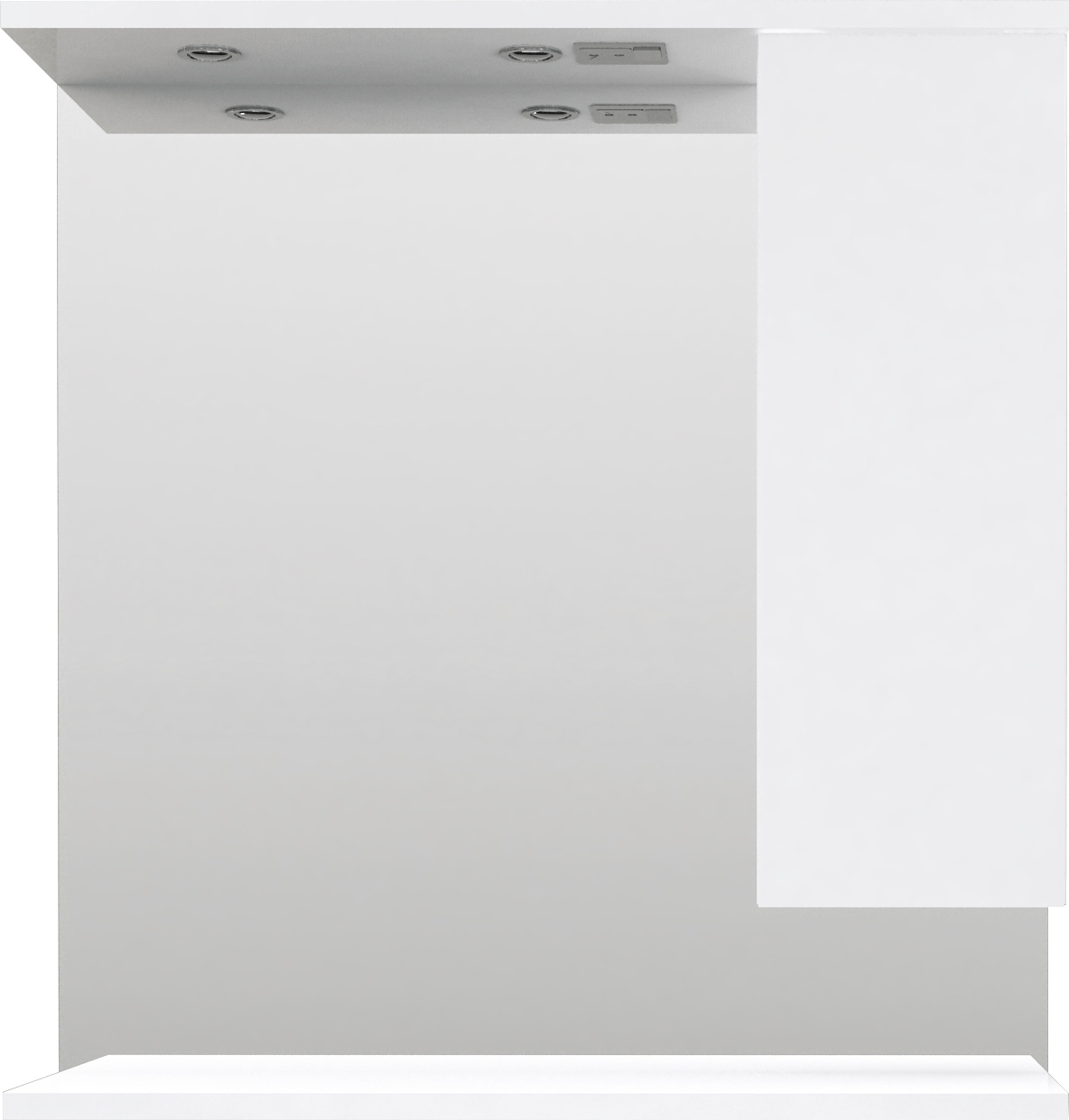 Зеркальный шкаф 1Marka Кода 80 Лайт с подсветкой, белый глянец