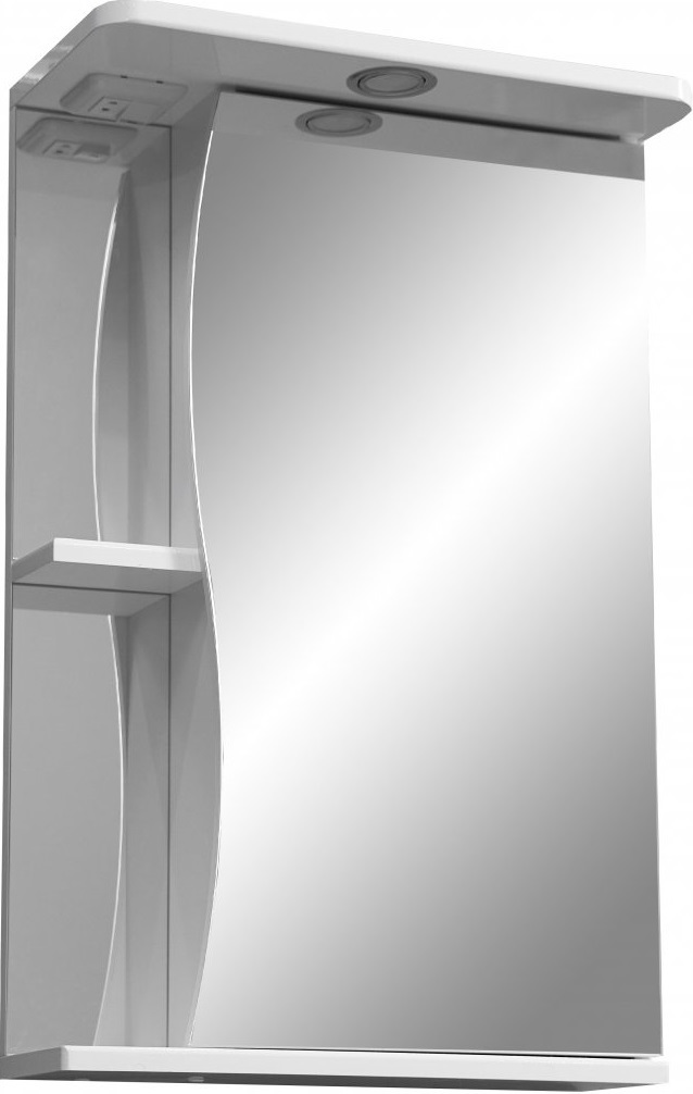 Зеркальный шкаф Stella Polar Верея 50/С с подсветкой, правый, белый