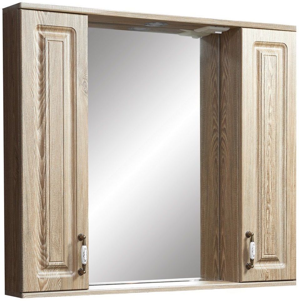 Зеркальный шкаф Stella Polar Кармела 90/С с подсветкой, карпатская ель