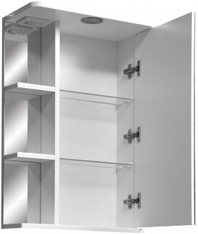 Зеркальный шкаф Stella Polar Нелея 55/С с подсветкой, правый, белый