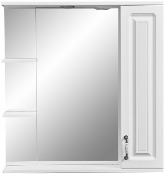 Зеркальный шкаф Stella Polar Кармела 75 с подсветкой, ольха белая