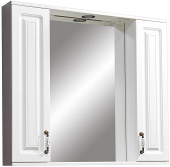 Зеркальный шкаф Stella Polar Кармела 90 с подсветкой, ольха белая