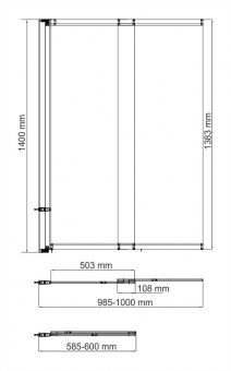 Душевая шторка Wasserkraft Main 41S02-100L Matt glass 100x140
