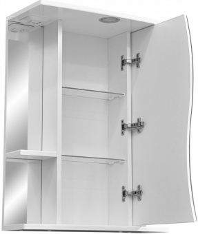 Зеркальный шкаф Stella Polar Лолита 55/С с подсветкой, правый, белый