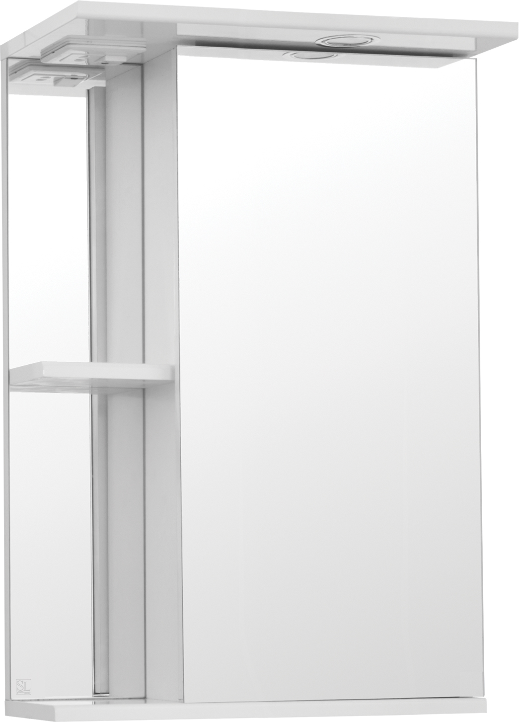 Зеркальный шкаф Style Line Эко Стандарт Николь 45/С с подсветкой, белый