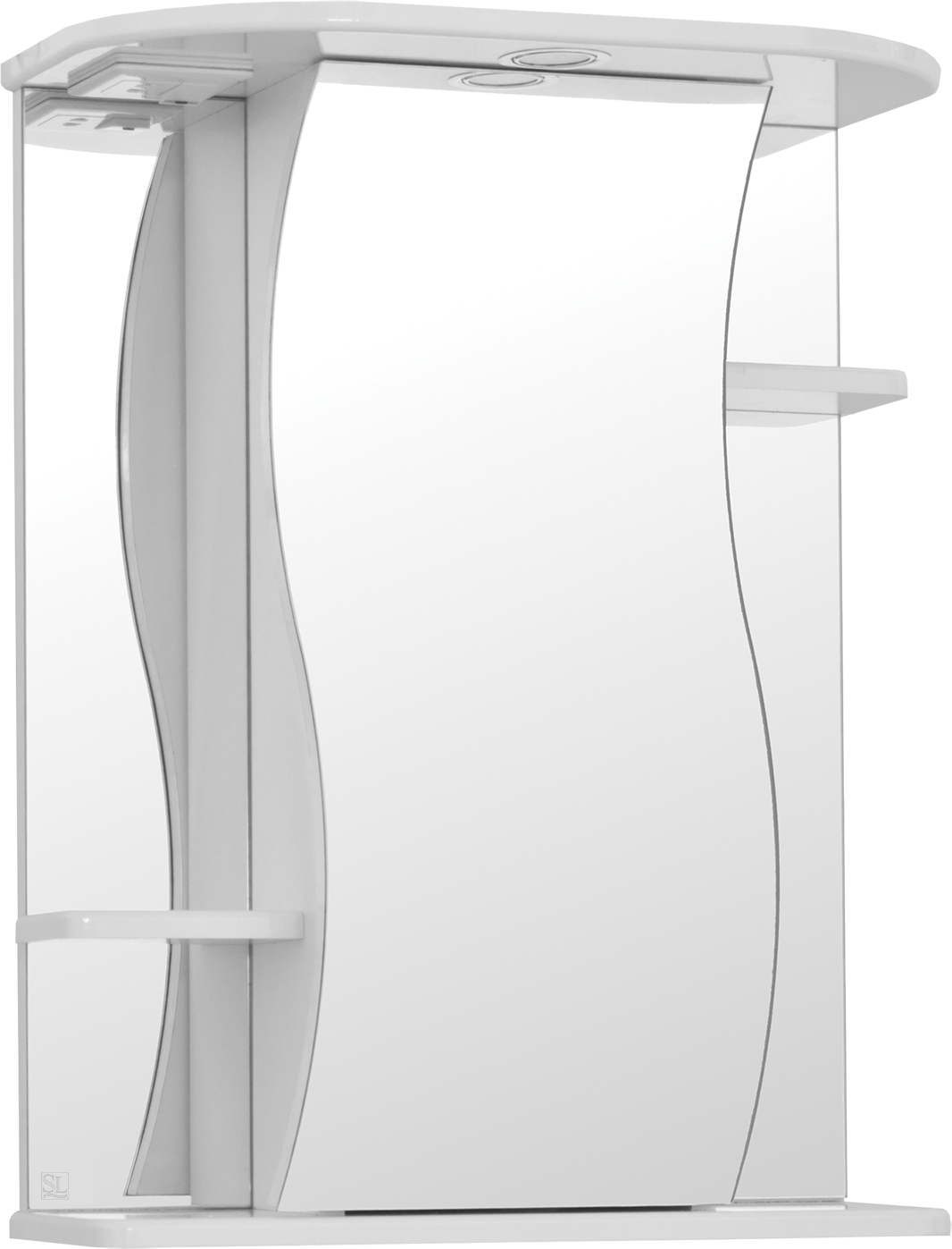 Зеркальный шкаф Style Line Эко Волна Лилия 55/С с подсветкой, белый