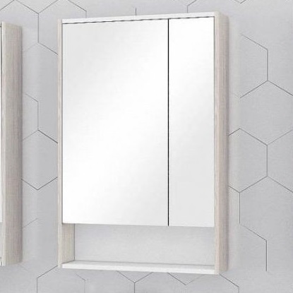 Зеркальный шкаф Акватон Рико 65, белый/ясень фабрик