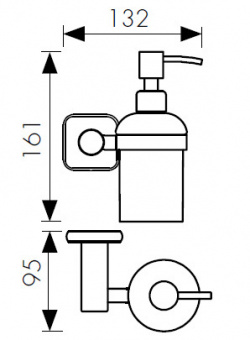 Дозатор для жидкого мыла с настенным держателем Kaiser KH-1710 хром
