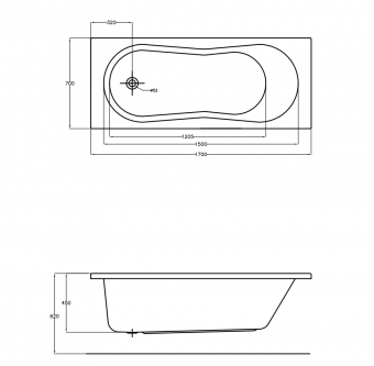 Ванна акриловая Cersanit Nike 170x70